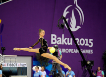 İlk Avropa Oyunlarında bədii gimnastika üzrə təsnifat yarışları keçirilir. Bakı, Azərbaycan, 19 iyun 2015